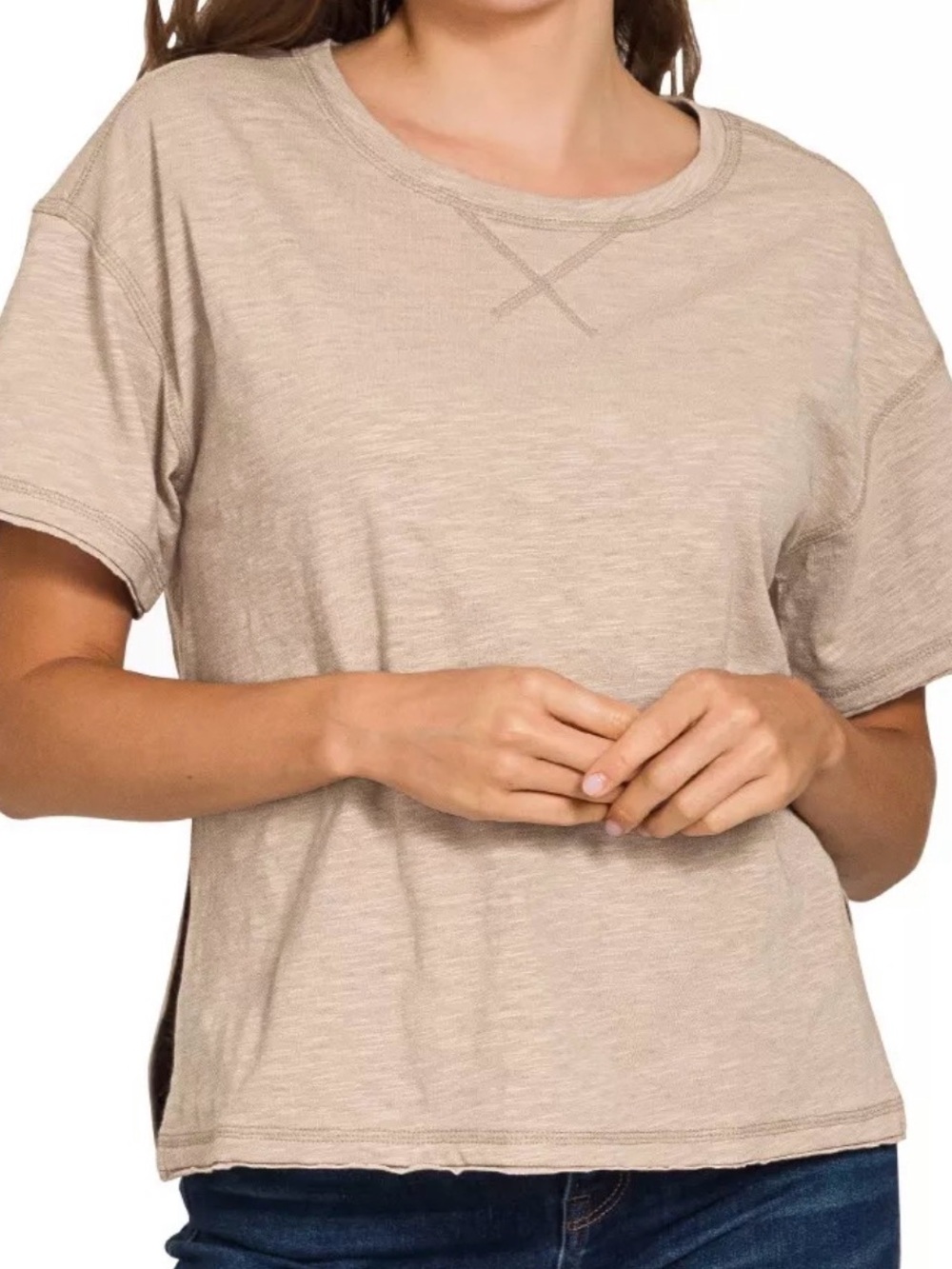NWOT Zenana Cotton Slub Tee